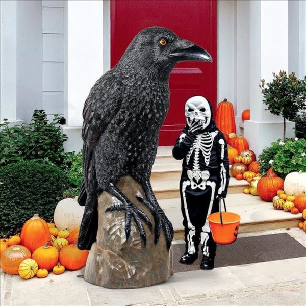 Giant Gothic Raven Statue